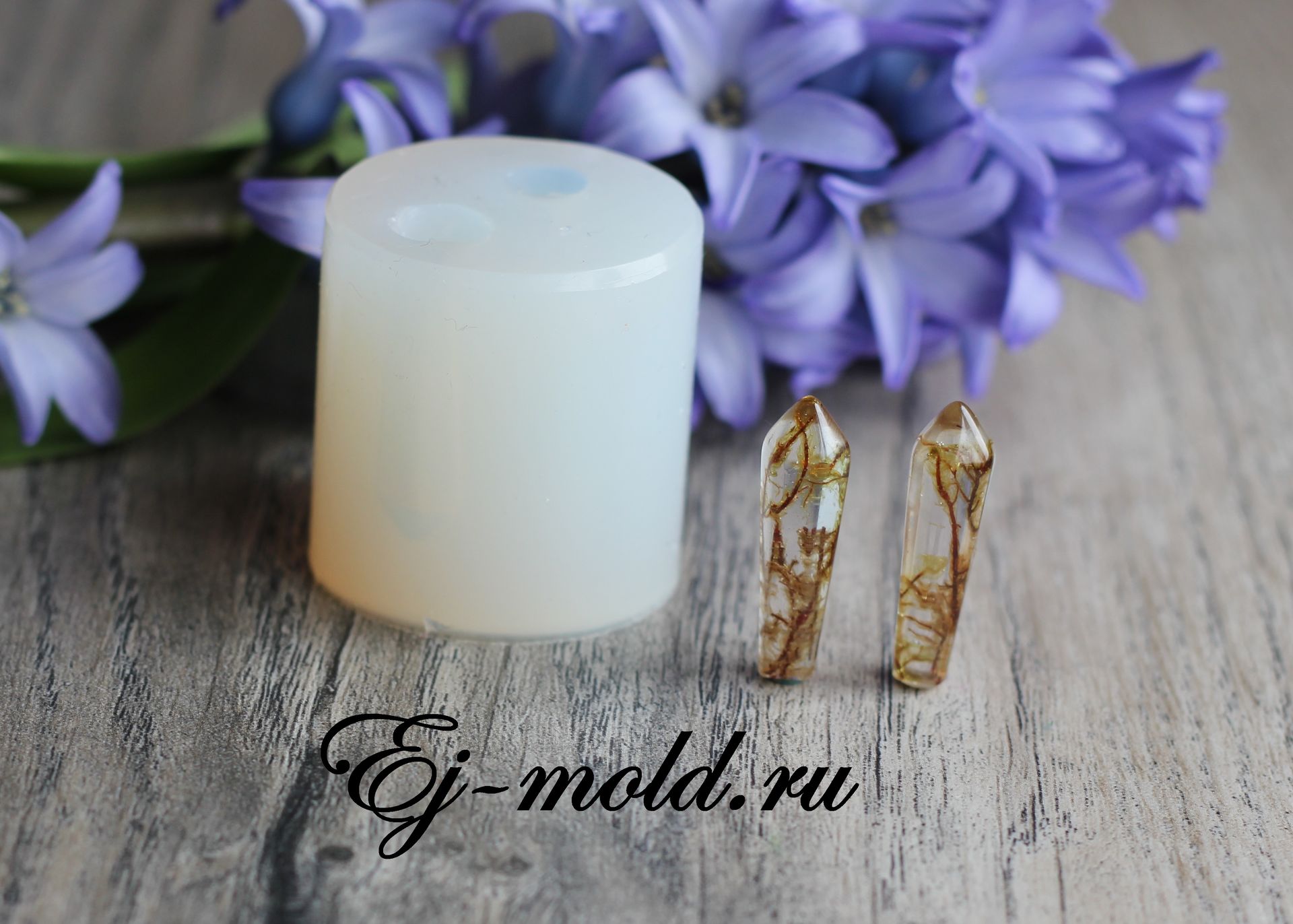 Молд для украшений "2 кристалла"