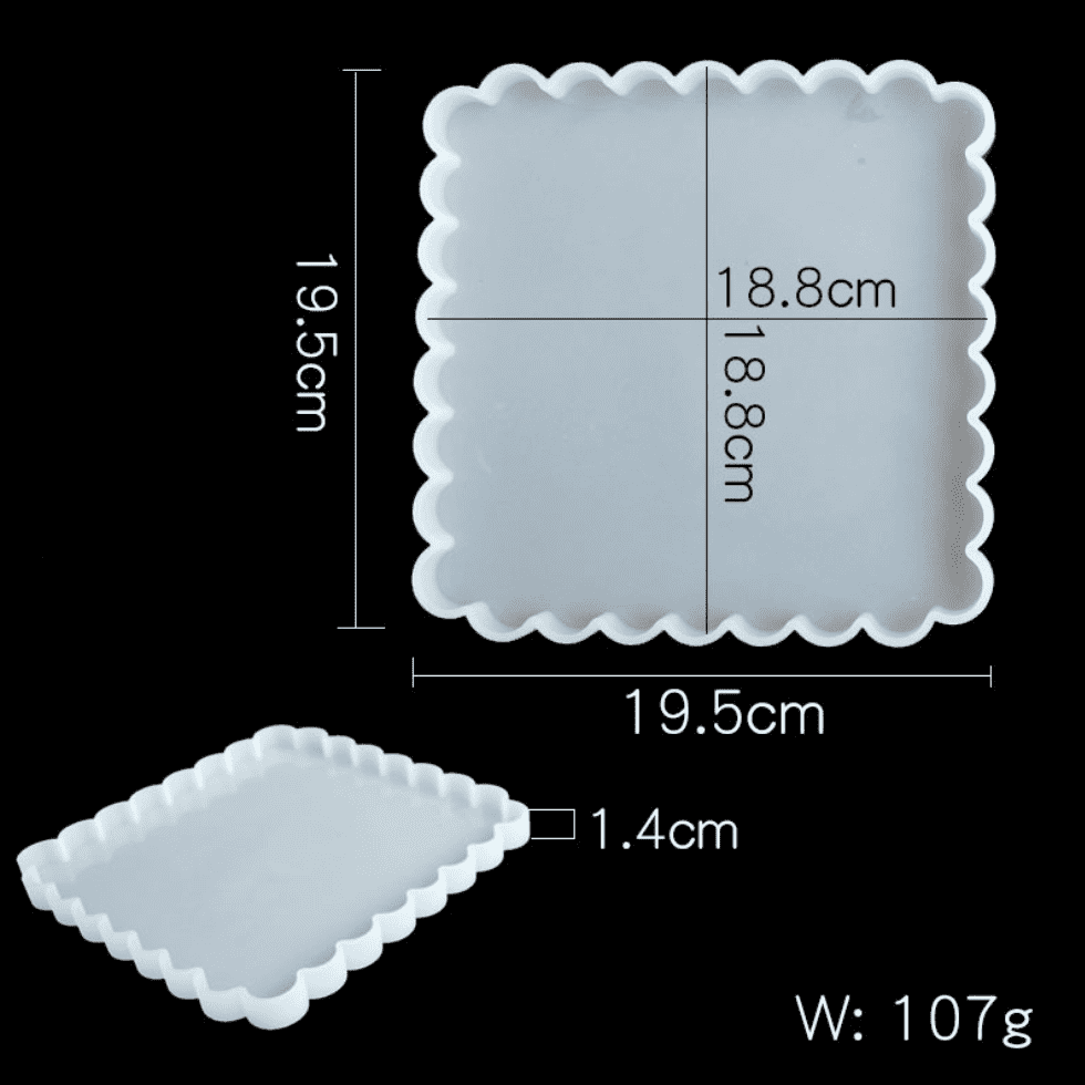 Силиконовый молд "Квадрат волнистый" большой 19*19 см Силиконовый молд "Квадрат волнистый" большой 19*19 см