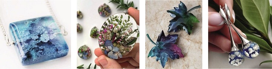 Украшения из подкрашенной эпоксидки