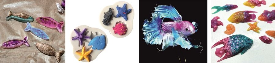 Силиконовые молды в виде рыб