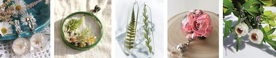 Украшения из сухих растений и смолы Украшения из сухих растений и смолы