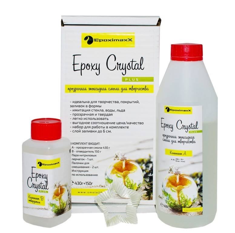 Прозрачная ювелирная смола Epoxy Crystal PLUS Прозрачная ювелирная смола Epoxy Crystal PLUS