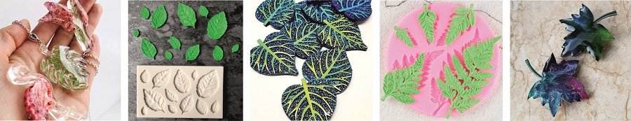 Силиконовые молды и вайнеры в виде листьев и лепестков Силиконовые молды и вайнеры в виде листьев и лепестков