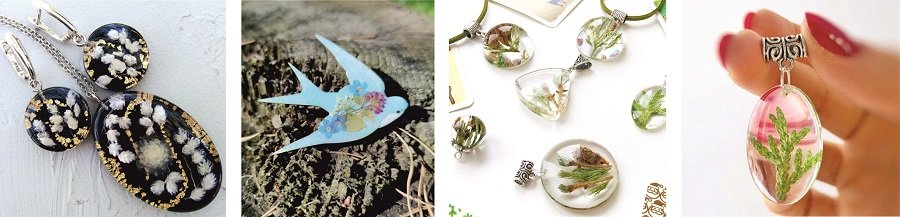 Ювелирные украшения и бижутерия из смолы и сухих трав, злаков Ювелирные украшения и бижутерия из смолы и сухих трав, злаков