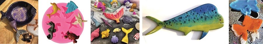 Силиконовые молды в форме рыб