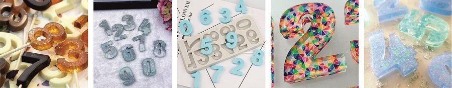 Силиконовые молды в форме цифр