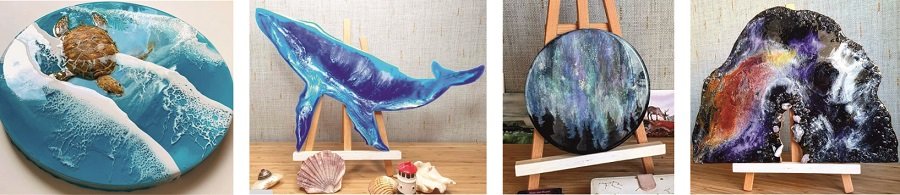 Картины из окрашенной эпоксидной смолы