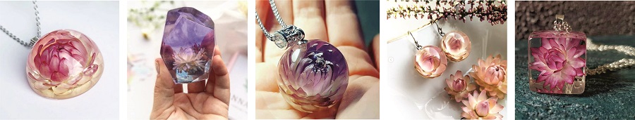 Декор и украшения из гелихризума и смолы