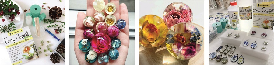 Заливка роз эпоксидной и УФ-смолой