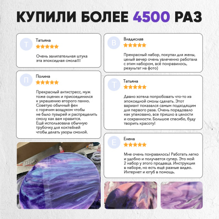 Набор для рисования смолой ПОЛЯРНАЯ НОЧЬ (20 см)