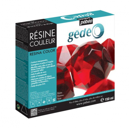 Цветная смола Pebeo Gedeo Colour Resin, рубин, 150 мл.
