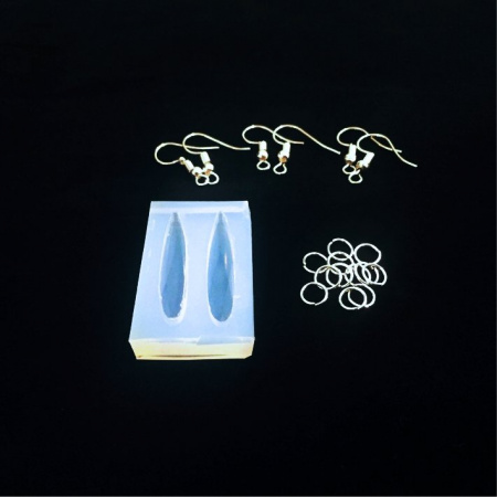 Фурнитура для создания серёжек "2 граненые капельки"