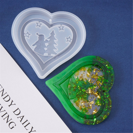 Силиконовый молд Новогоднее сердце 12 см