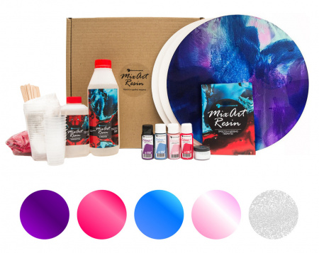 Набор для рисования смолой EpoximaxX MixArt Resin BOX «Полярная ночь», 42 предмета