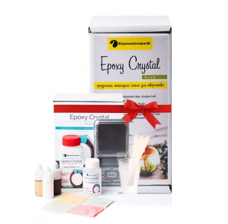 Premium-набор для творчества с прозрачной смолой EpoximaxX Epoxy Crystal PLUS (695 г), 27 предметов