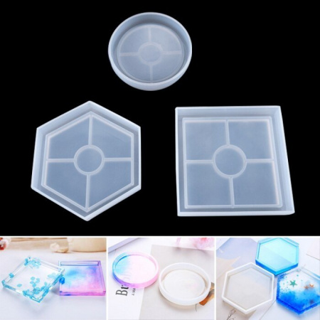 Cиликоновые молды "Подстаканники с бортиками" 3 шт