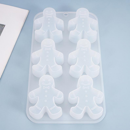Силиконовый молд Имбирный человечек 6 см