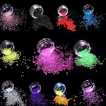 Мелкие разноцветные бусинки  (1-3 мм) 11 цветов