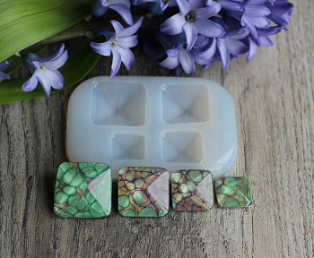 Молд для украшений "4 граненых квадрата"