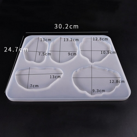Силиконовый молд "Жеоды" 5 в 1 (31*25 см)