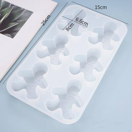 Силиконовый молд Имбирный человечек 6 см