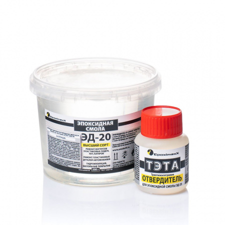 Эпоксидная смола ЭД-20 (500 г) с отвердителем ТЭТА (50 г)