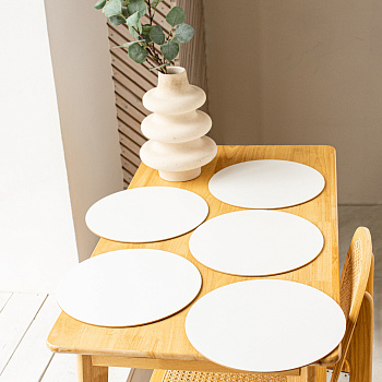 Артборды белые односторонние, круглые 30 см, 5 шт