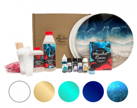 Набор для рисования смолой EpoximaxX MixArt Resin BOX «Морской берег», 42 предмета