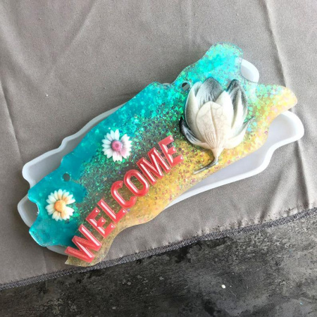 Силиконовый молд Табличка Жеода 26 см