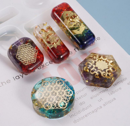 Силиконовая форма Кабошоны с шестиугольником 8 в 1