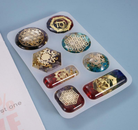 Силиконовая форма Кабошоны с шестиугольником 8 в 1