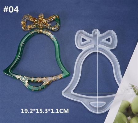 Силиконовый молд Колокольчик с бантиком 19 см