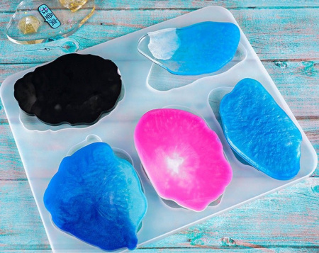 Силиконовый молд "Жеоды" 5 в 1 (31*25 см)