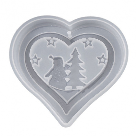 Силиконовый молд Новогоднее сердце 12 см