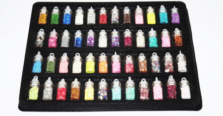 Набор блесток и декоративных наполнителей. 48 шт