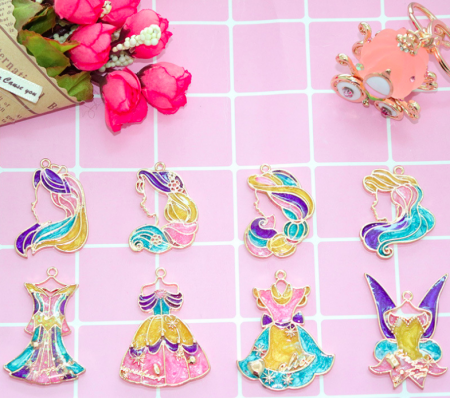 Набор фурнитуры Принцессы для УФ смолы 8 шт