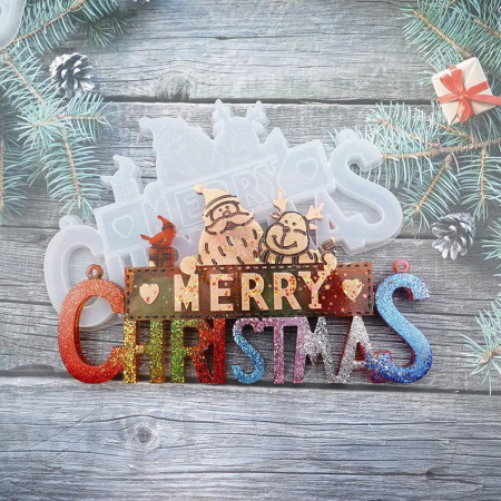 Силиконовый молд Merry Christmas 27 см