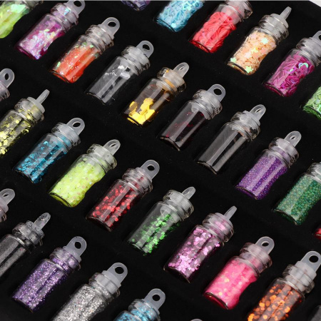 Набор блесток и декоративных наполнителей. 48 шт