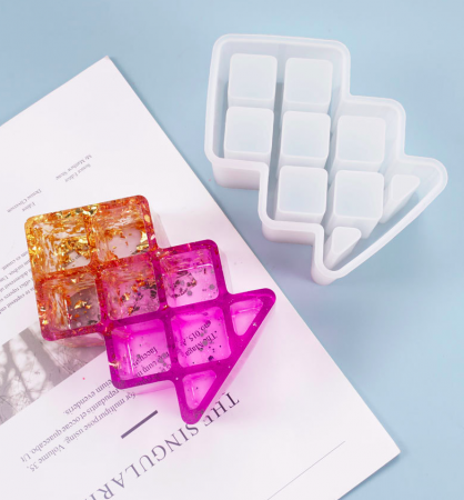 Силиконовый молд 3D Ёлка вафельная 14 см