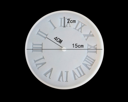 Cиликоновый молд "Часы (римские цифры) d=14.7 см