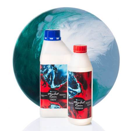 Смола для рисования EpoximaxX MixArt Resin (эпоксидная, прозрачная) с отвердителем, 1,5 кг