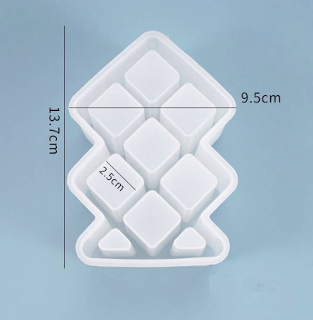 Силиконовый молд 3D Ёлка вафельная 14 см