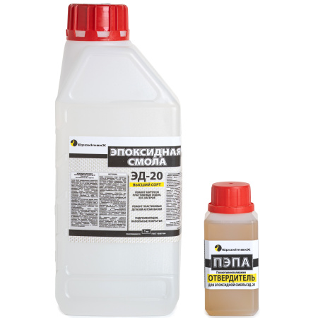 Эпоксидная смола ЭД-20 с отвердителем ПЭПА, 1,1 кг