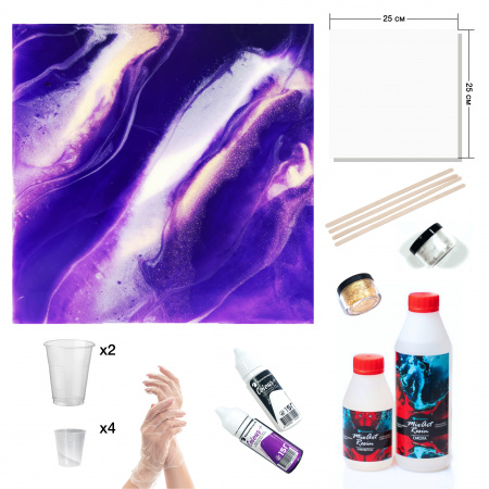 Набор для рисования смолой EpoximaxX MixArt Resin BOX «Звездная пыль», 18 предметов