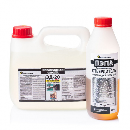 Эпоксидная смола ЭД-20 (2,5 кг) с отвердителем ПЭПА (0,25 кг)