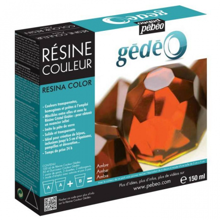 Цветная смола Pebeo Gedeo Colour Resin, янтарь, 150 мл.