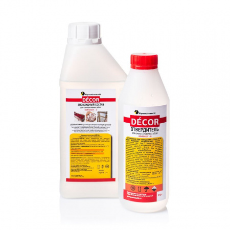 Смола эпоксидная для заливки EpoximaxX DÉCOR (прозрачная) с отвердителем, 1,35 кг