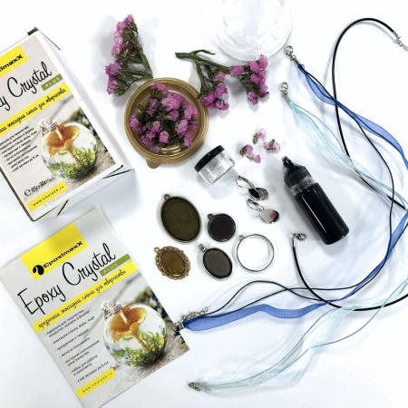 Набор для творчества, создания декора и украшений EpoximaxX Epoxy Crystal+, 19 предметов