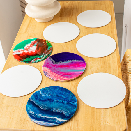 Артборды белые односторонние, круглые 20 см, 5 шт