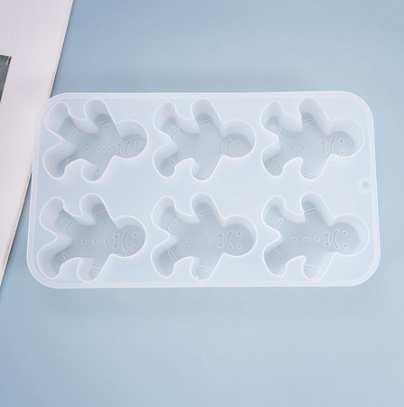 Силиконовый молд Имбирный человечек 6 см